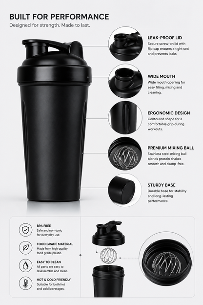 750ml Protein Shaker Bottle